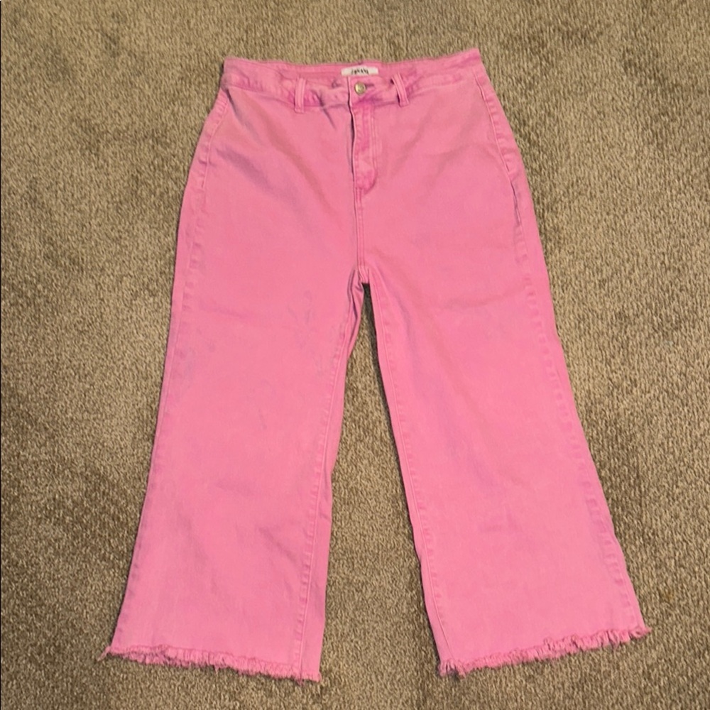 ZENANA mauveWide-Leg ankle length Women Jeans rise 11” inseam 24”